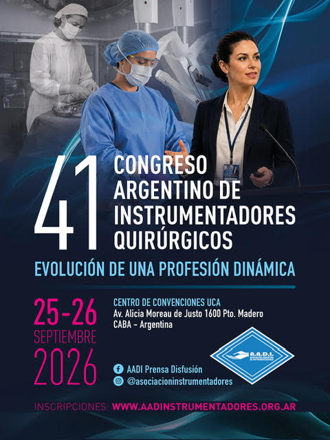Flyer del 41.º Congreso Argentino de Instrumentadores Quirúrgicos, 25 y 26 de septiembre de 2026